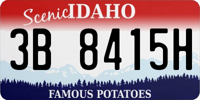 ID license plate 3B8415H