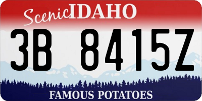 ID license plate 3B8415Z