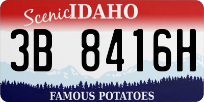 ID license plate 3B8416H