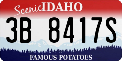 ID license plate 3B8417S