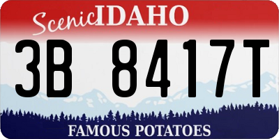 ID license plate 3B8417T