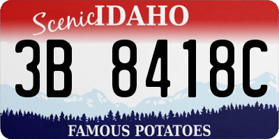 ID license plate 3B8418C