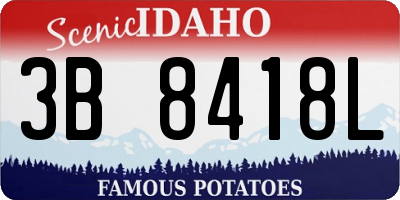 ID license plate 3B8418L