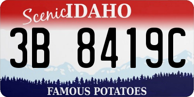 ID license plate 3B8419C