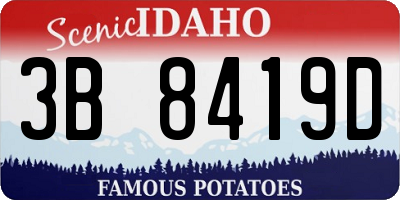 ID license plate 3B8419D