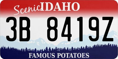 ID license plate 3B8419Z