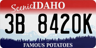 ID license plate 3B8420K