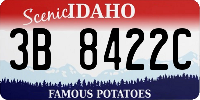 ID license plate 3B8422C