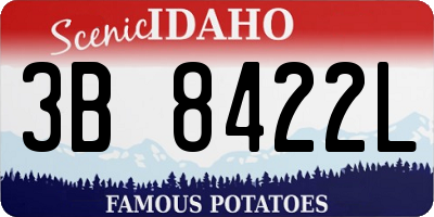 ID license plate 3B8422L
