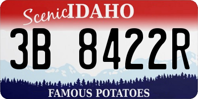 ID license plate 3B8422R
