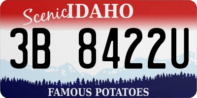 ID license plate 3B8422U