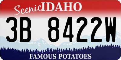 ID license plate 3B8422W