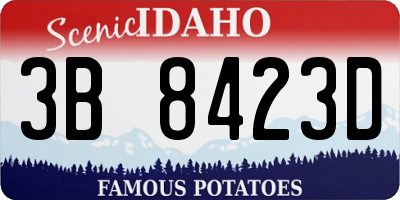 ID license plate 3B8423D