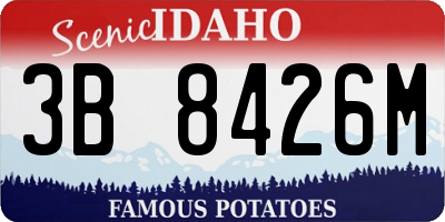 ID license plate 3B8426M