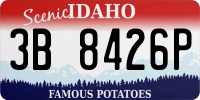 ID license plate 3B8426P