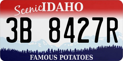 ID license plate 3B8427R