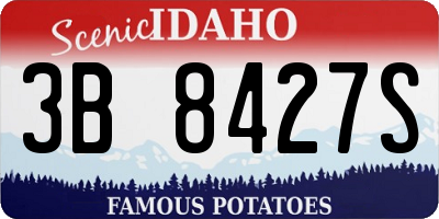 ID license plate 3B8427S