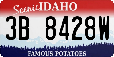 ID license plate 3B8428W