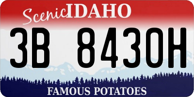 ID license plate 3B8430H