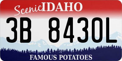 ID license plate 3B8430L
