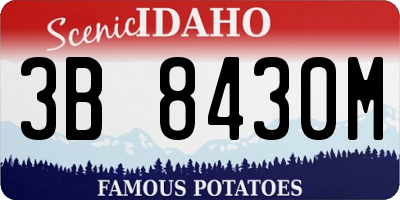 ID license plate 3B8430M