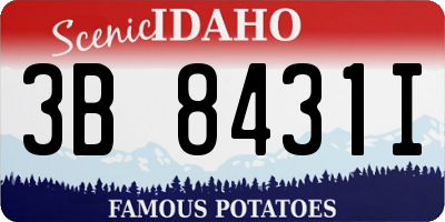 ID license plate 3B8431I