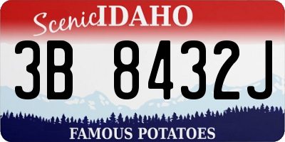 ID license plate 3B8432J