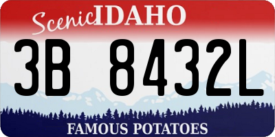 ID license plate 3B8432L