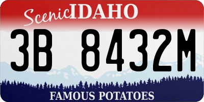 ID license plate 3B8432M