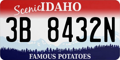 ID license plate 3B8432N