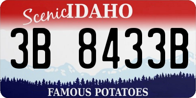 ID license plate 3B8433B