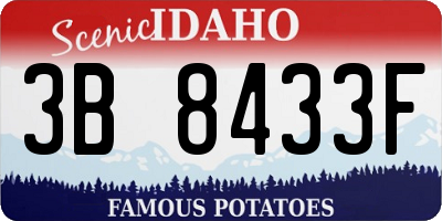 ID license plate 3B8433F