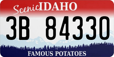 ID license plate 3B8433O