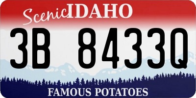 ID license plate 3B8433Q