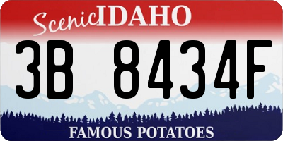 ID license plate 3B8434F