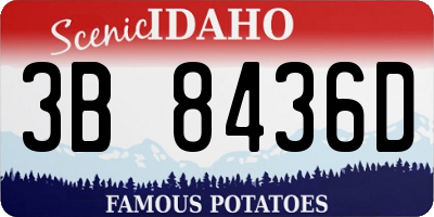 ID license plate 3B8436D