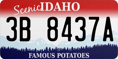 ID license plate 3B8437A
