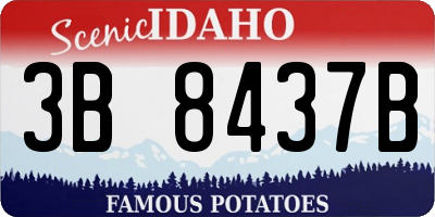 ID license plate 3B8437B