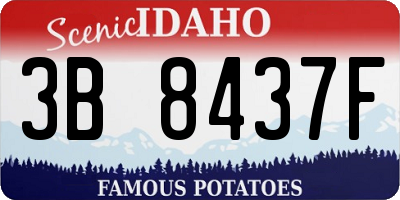 ID license plate 3B8437F
