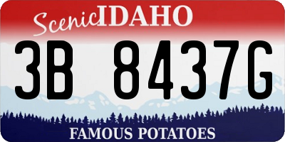 ID license plate 3B8437G