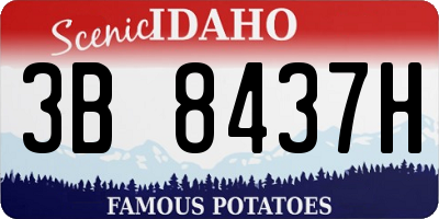 ID license plate 3B8437H