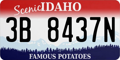 ID license plate 3B8437N