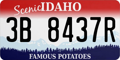 ID license plate 3B8437R