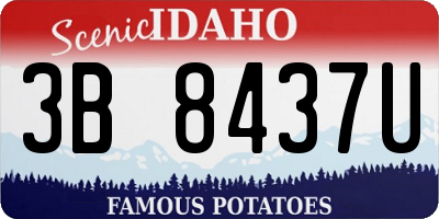 ID license plate 3B8437U