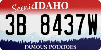ID license plate 3B8437W