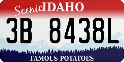ID license plate 3B8438L
