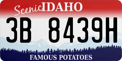 ID license plate 3B8439H