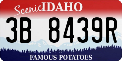 ID license plate 3B8439R