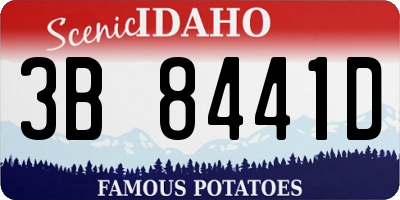 ID license plate 3B8441D