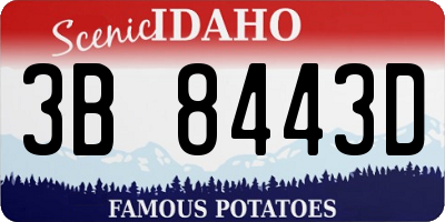 ID license plate 3B8443D